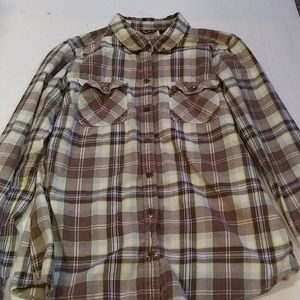 Eddie Bauer Green & Brown Flannel